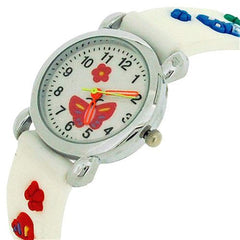 Relda Children’s Analogue 3D Multicolor Butterfly White Silicone Strap Girl’s Watch REL40