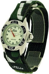 Relda Kids Nite-Glo Luminous Dial Green Camouflage Army Easy Fasten Watch REL64