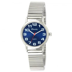 Ravel Ladies Blue Dial Silver Expander Bracelet Watch R0208.46.2