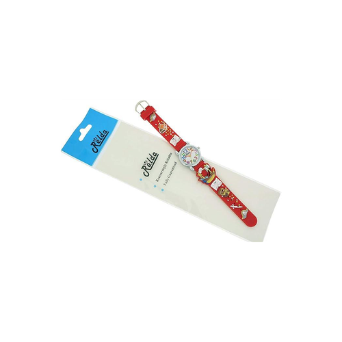 Relda Children’s Big Number Analog Pirates A’hoy Red Silicone Strap Girl’s Watch REL104