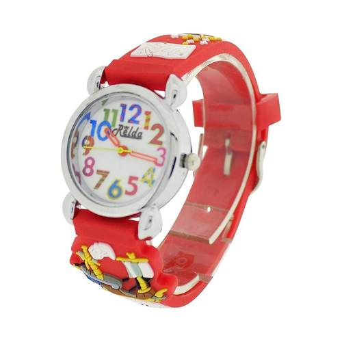 Relda Children’s Big Number Analog Pirates A’hoy Red Silicone Strap Girl’s Watch REL104