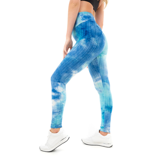 TIE DYE HONEYCOMB LEGGING BLU M