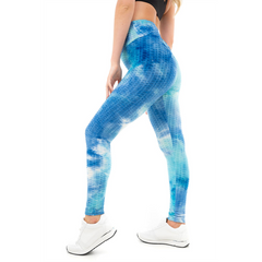 TIE DYE HONEYCOMB LEGGING BLU M