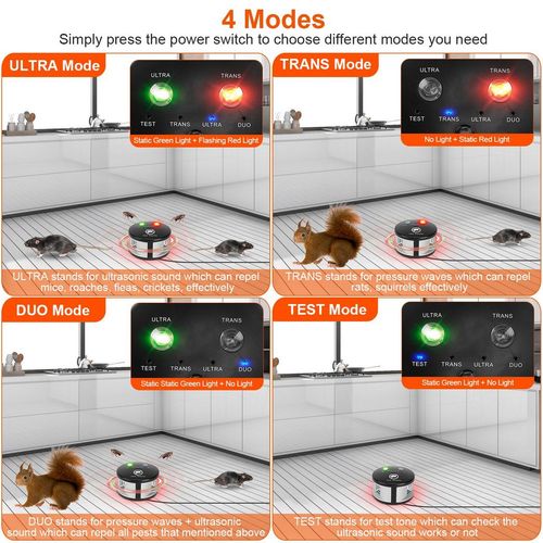 360° Ultrasonic Pest Repeller Electronic Plug-in Pest Control Mouse Chaser Blocker Repellent Deterrent with Pressure