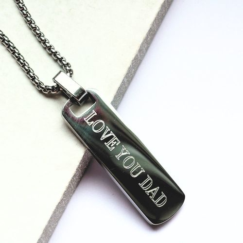 Personalised Men’s Long Bar Medium Chain Necklace