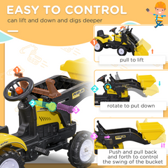 HOMCOM Pedal Go Kart Ride On Excavator