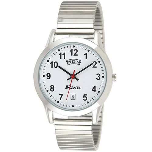Ravel Mens Stainless Steel Day/Date Expandable Bracelet Strap Watch R0706.20.1EX