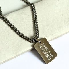 Personalised Men’s Rectangle Pendant & Chunky Chain Necklace