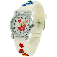 Relda Children’s Analogue 3D Multicolor Butterfly White Silicone Strap Girl’s Watch REL40