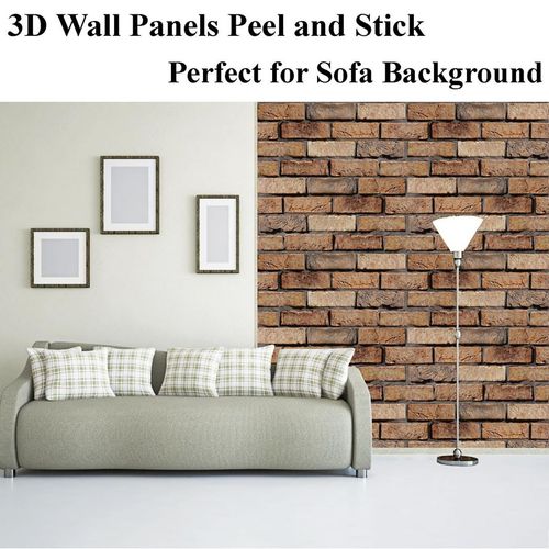 20 Pack 3D Brick Wall Stickers 3D Wall Panels Peel and Stick White Brick Wallpaper PE Foam Self Adhesive Wallpaper