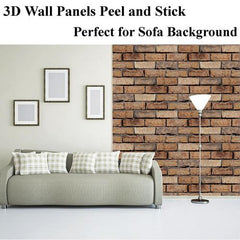 20 Pack 3D Brick Wall Stickers 3D Wall Panels Peel and Stick White Brick Wallpaper PE Foam Self Adhesive Wallpaper