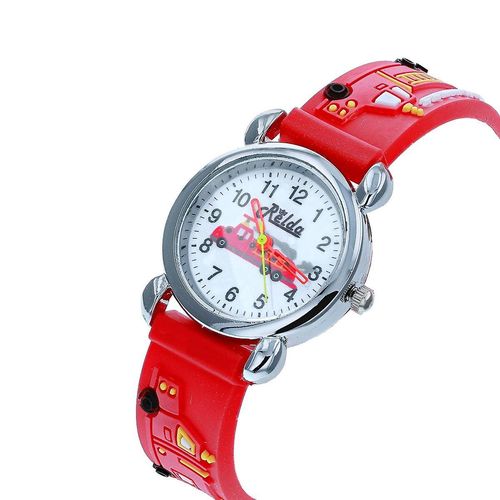 Relda Children’s Analogue 3D Fire Engine Red Silicone Strap Boy’s Watch REL48