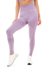 MARL WITH RIB SEAMLESS LEGGING PURPLE XL
