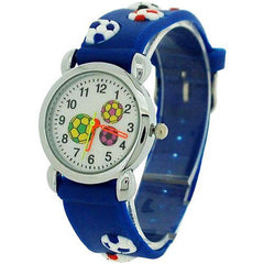 Relda Children’s Analogue 3D Soccer Football Blue Silicone Strap Boy’s Watch REL45