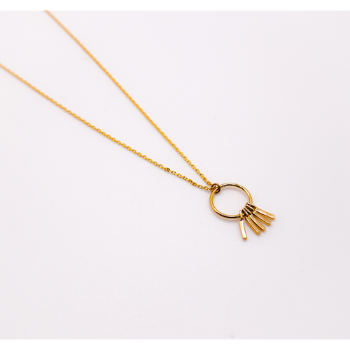 Golden Wind Chimes Pendant Necklace