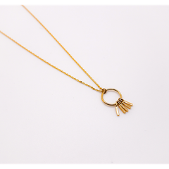 Golden Wind Chimes Pendant Necklace
