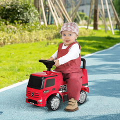 3-in-1 Ride On Car Kids Mercedes Truck Storage for 12 - 36 Months Red