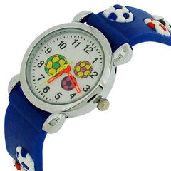 Relda Children’s Analogue 3D Soccer Football Blue Silicone Strap Boy’s Watch REL45