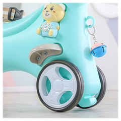 Rocking Horse for Toddlers Balance Bike Ride On Toys with Push Handle Backrest and Balance Board for Baby Girl and Boy