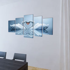 vidaXL Canvas Wall Print Set Swan 200 x 100 cm