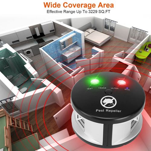 360° Ultrasonic Pest Repeller Electronic Plug-in Pest Control Mouse Chaser Blocker Repellent Deterrent with Pressure