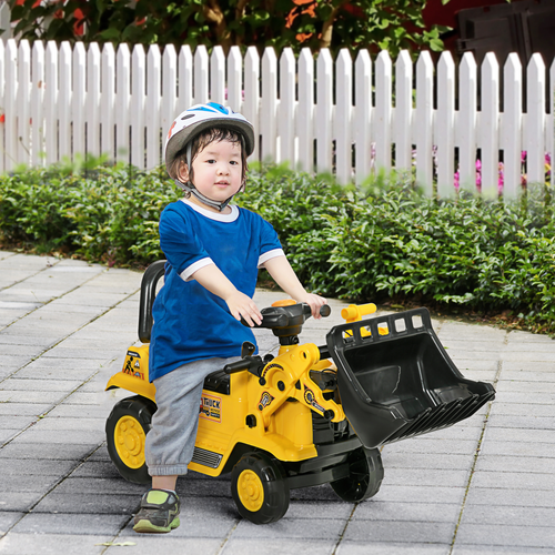 Ride-On Bulldozer Toddler Scooter Storage Cart Construction Truck