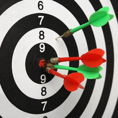 FULL SIZE 17’’ DARTBOARD SET 6 DARTS FUN FAMILY DART BOARD GAME ADULTS KIDS XMAS