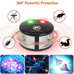 360° Ultrasonic Pest Repeller Electronic Plug-in Pest Control Mouse Chaser Blocker Repellent Deterrent with Pressure