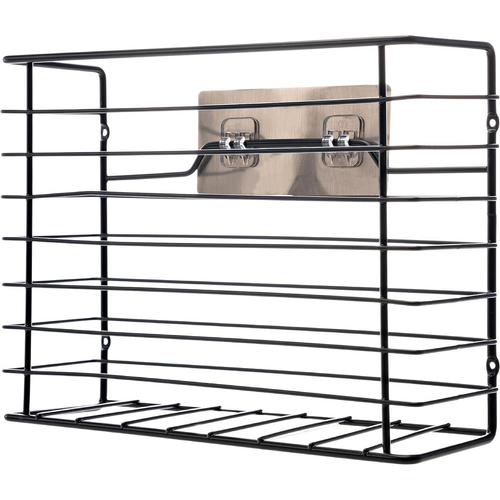 Wall Mounted Kitchen Storage Basket in Black Powder Coating