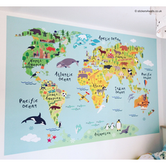 Half Price Nearly Perfect Kids World Map Wall Sticker