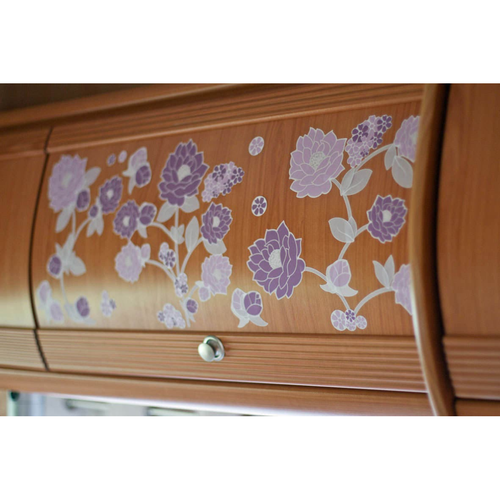 Retro Purple Flowers Fabric Wall Stickers - Reusable