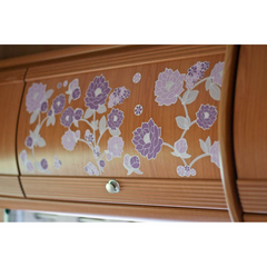 Retro Purple Flowers Fabric Wall Stickers - Reusable
