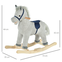 Children’s Rocking Horse Ride-On Sound Wood Base Handlebars