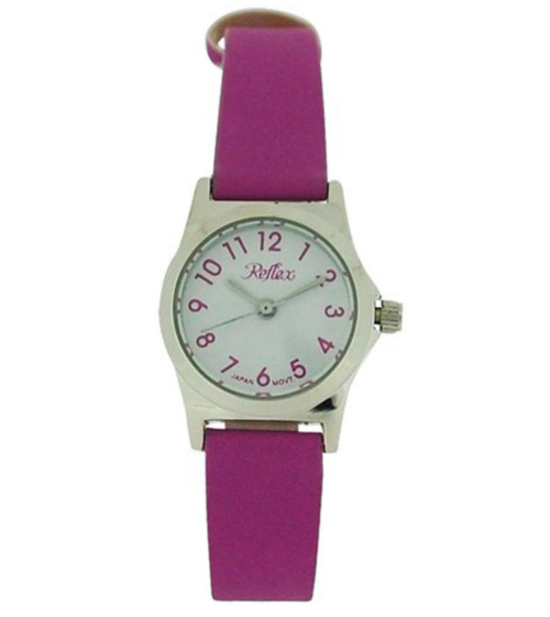 Reflex Girls Ladies White Dial Silver Metal Pastel Purple Strap Watch 101322LT