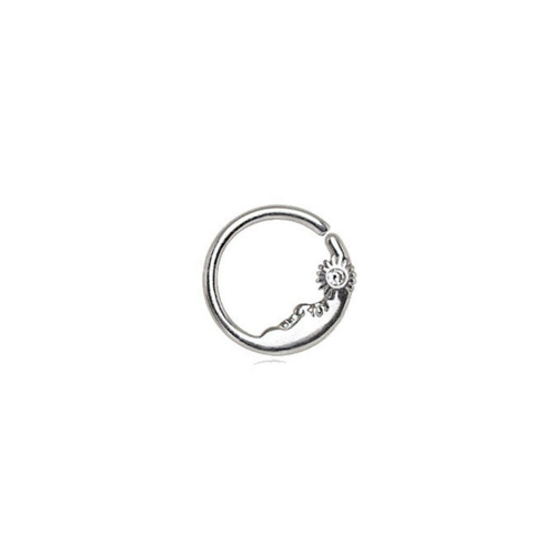 316L Stainless Steel Sun & Moon Seamless Rings / Cartilage Earrings