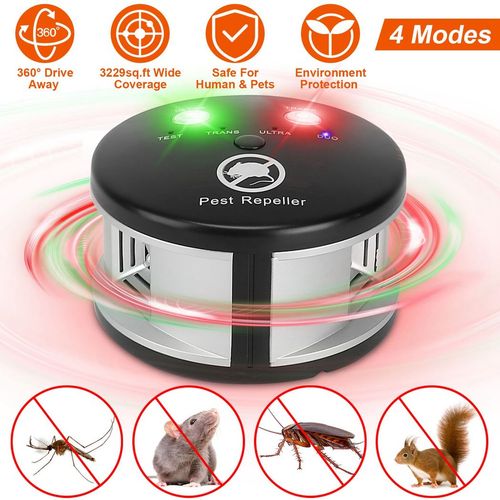 360° Ultrasonic Pest Repeller Electronic Plug-in Pest Control Mouse Chaser Blocker Repellent Deterrent with Pressure