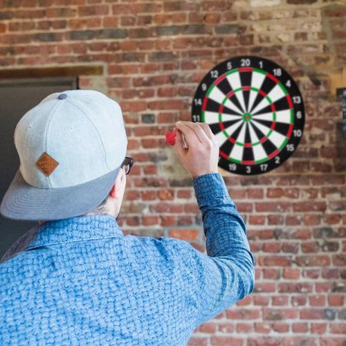 FULL SIZE 17’’ DARTBOARD SET 6 DARTS FUN FAMILY DART BOARD GAME ADULTS KIDS XMAS