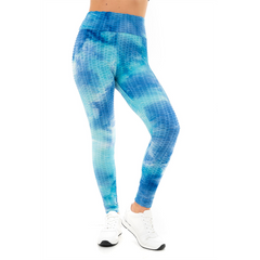 TIE DYE HONEYCOMB LEGGING BLU M