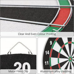 FULL SIZE 17’’ DARTBOARD SET 6 DARTS FUN FAMILY DART BOARD GAME ADULTS KIDS XMAS